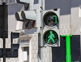 Walk symbol on traffic light